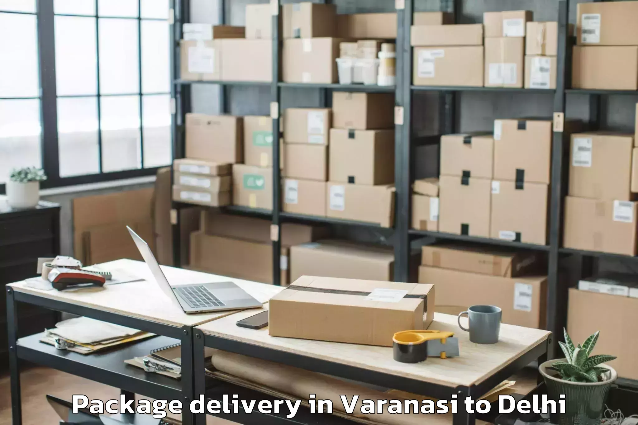 Trusted Varanasi to Seema Puri Package Delivery